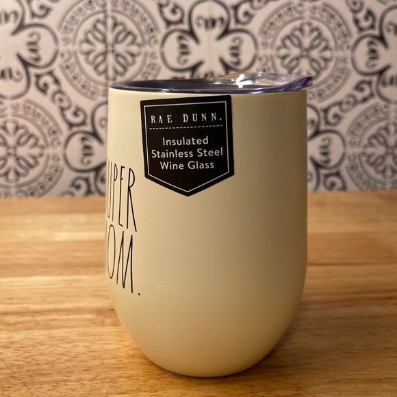 Rae Dunn Tumbler/Wine "Super Mom" wine glass/tumbler NEW - Picture 2 of 4